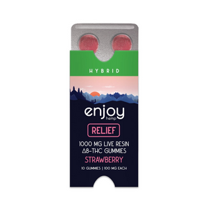 Enjoy Hemp - Live Resin Strawberry "Relief" Delta 8 Gummies | 1000MG